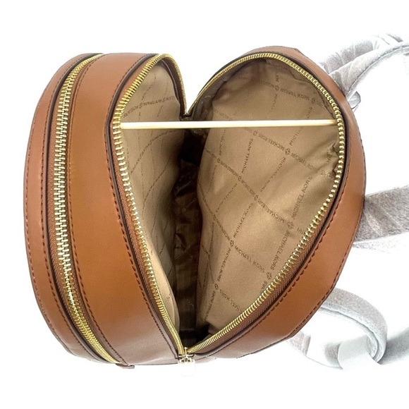 Michael Kors Medium Jaycee Zip Packet Backpack Brown/Light Pink - Picture 9 of 11